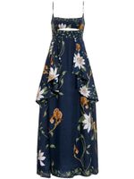 Agua By Agua Bendita robe Ethel Pasiflora à coupe longue - Bleu