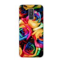 Neon bloemen: Samsung Galaxy A6 Plus (2018) Transparant Hoesje