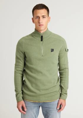 Chasin Oscar Half Zip Vest E52 - M.green