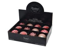 Kerstballen mix glas ds a 12 stuks roze Kerstballen mix glas ds a 12 stuks roze