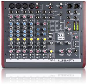 Allen & Heath ZED10FX mengpaneel 10 kanalen Zwart, Rood