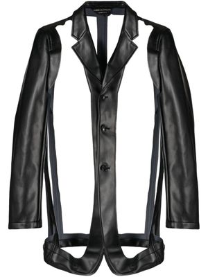Comme des Garçons Homme Plus blazer boutonné à découpes - Noir