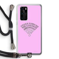 Home Is Where The Wifi Is: Huawei P40 Transparant Hoesje met koord