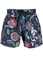 ETRO short de bain à fleurs - Bleu - thumbnail