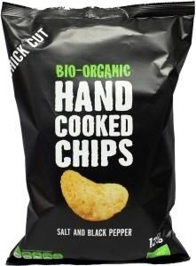 Trafo Chips handcooked zout / zwarte peper bio (125 gr)