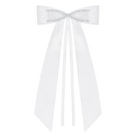 PartyDeco trouwauto antenne lint strik - Bruiloft - wit - 4x stuks - 14 cm - just married   - - thumbnail