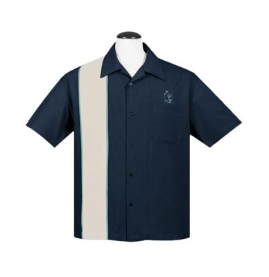 Steady Palm Spring Cocktail Shirt Denim Cream Aqua -XL