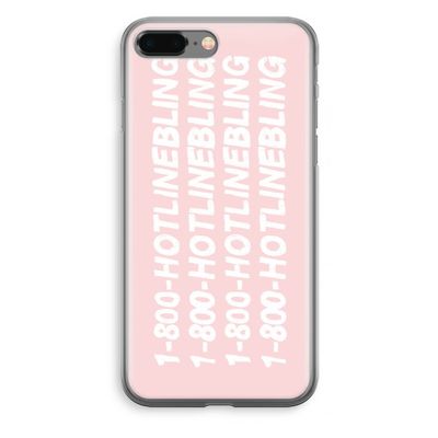 Hotline bling pink: iPhone 8 Plus Transparant Hoesje