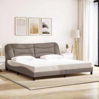 Bedframe zonder matras stof taupe 200x200 cm