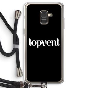 Topvent Zwart: Samsung Galaxy A8 (2018) Transparant Hoesje met koord