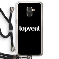 Topvent Zwart: Samsung Galaxy A8 (2018) Transparant Hoesje met koord