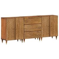 Bijzetkasten 3 st 60x33x75 cm massief mangohout