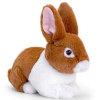 Keel Toys pluche Konijn - knuffeldier - bruin - zittend - 25 cm