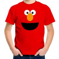 Rode cartoon knuffel gezicht verkleed t-shirt - rood - voor kinderen - Carnaval - kleding