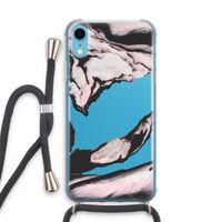 Roze stroom: iPhone XR Transparant Hoesje met koord
