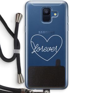 Forever heart pastel: Samsung Galaxy A6 (2018) Transparant Hoesje met koord