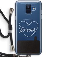 Forever heart pastel: Samsung Galaxy A6 (2018) Transparant Hoesje met koord