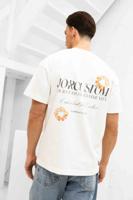 Jorcustom Flowers Loose Fit T-Shirt Heren Wit/Oranje - Maat S - Kleur: WitOranje | Soccerfanshop