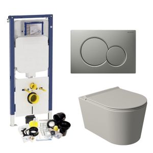 Geberit UP720 Toiletset Wandcloset Salenzi Civita Mat Grijs met Sigma 01 Drukplaat