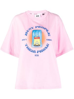GCDS t-shirt Spongebob Busy People - Rose