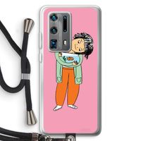 Visknuffel: Huawei P40 Pro Plus Transparant Hoesje met koord