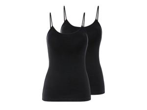 esmara 2 dames spaghettitops (Zwart, M (40/42))