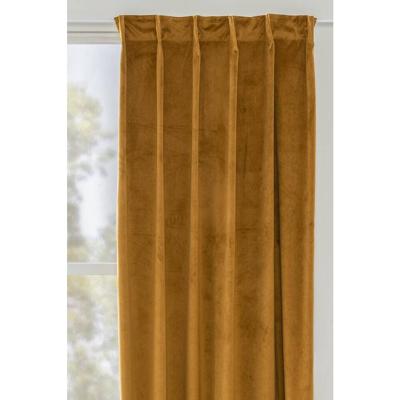 1+1 Gratis Leen Bakker - Gordijn Yara - Oker - 140x280 Cm (1 Stuk) - Polyester - Geel