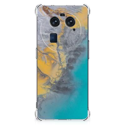 OPPO Find X6 Anti-Shock Hoesje Marble Blue Gold