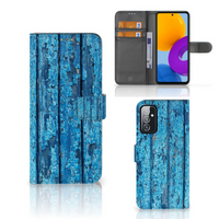 Samsung Galaxy M52 Book Style Case Wood Blue - thumbnail