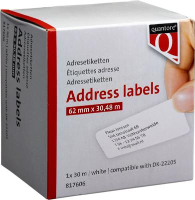 Label etiket quantore dk-22205 62mmx30.48m wt