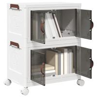VidaXL Opbergbox stapelbaar met wielen 2-laags 28 l 48,5x29,5x59,5 cm