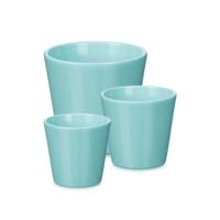 Pottenset Ibergarden Turkoois Klei Ø 14 cm Ø 22 cm Ø 17 cm 3 Onderdelen
