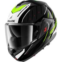 SHARK OXO Rydger, Systeemhelm, Zwart-Wit-Geel KWY