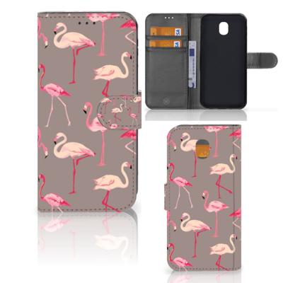 Samsung Galaxy J5 2017 | Telefoonhoesje | Met pasjeshouder | Flamingo