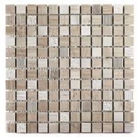 Natural Touch Grey Wood mozaiek 23x23 mm grijs mat