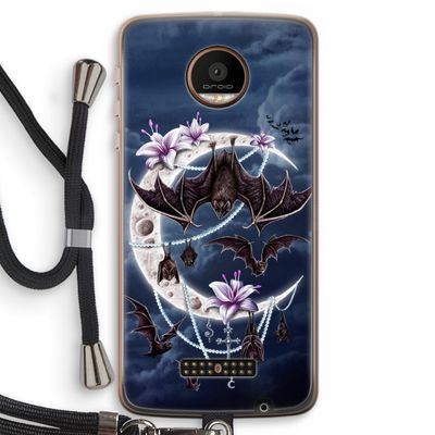 Vleermuizen Maan: Motorola Moto Z Force Transparant Hoesje met koord