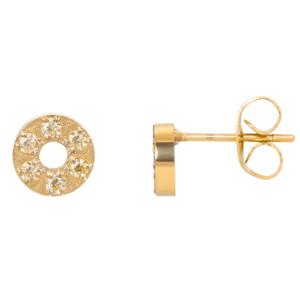 iXXXi Oorbellen Circle Stone 6 mm Goud