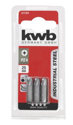 Schroefbit pozidrive Nr. 3 25 mm 1/4 inch 3 stuks kaart - Eurofix