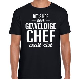 Dit is hoe een geweldige chef eruit ziet cadeau t-shirt zwart heren