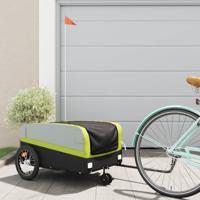 VidaXL Fietstrailer 45 kg ijzer zwart en groen
