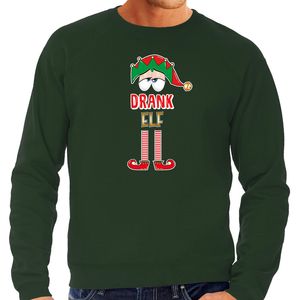 Foute Kersttrui/sweater voor heren - Drank Elf - groen - Kerst elfje