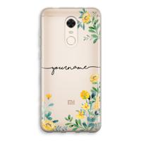 Gele bloemen: Xiaomi Redmi 5 Transparant Hoesje - thumbnail