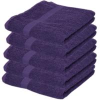 Towelcity Luxe badhanddoek - 5x - paars - 50 x 90 cm - 550 grams - Badkamer textiel - Katoen