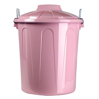 Plasticforte afvalemmer - roze - 21L - kunststof - H42 cm - met deksel
