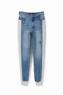Jogger jeans met borduurwerk - BLUE - L