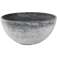 Bloempot/plantenpot schaal van gerecycled kunststof betongrijs D35 en H17 cm