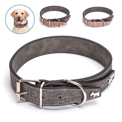 Nobleza Luxe hondenhalsband - Vegan leer - Maat XL - 68 cm