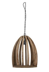 Light & Living Hanglamp Haranka Mangohout - Chocoladebruin