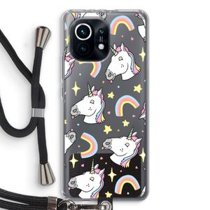 Rainbow Unicorn: Xiaomi Mi 11 Transparant Hoesje met koord