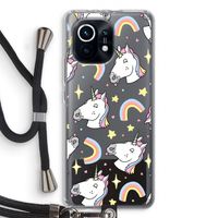 Rainbow Unicorn: Xiaomi Mi 11 Transparant Hoesje met koord